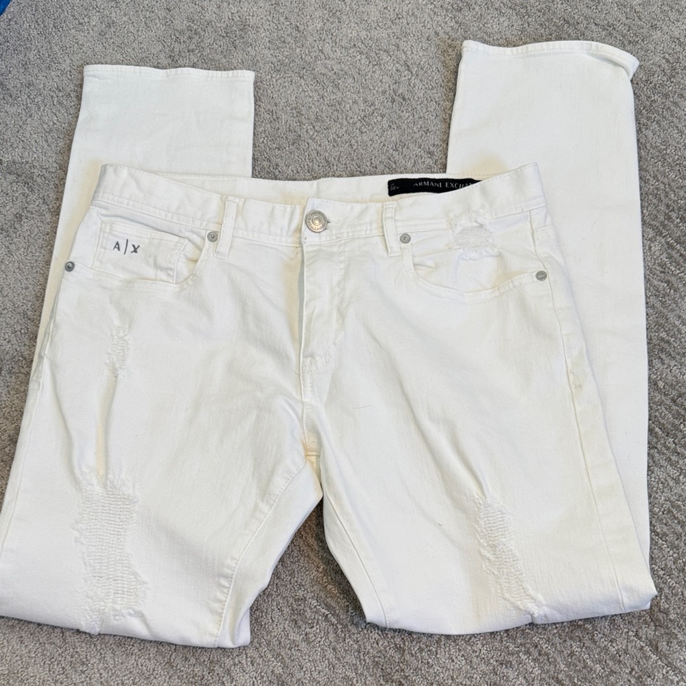 Armani Exchange White Denim Jeans
